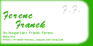 ferenc franek business card
